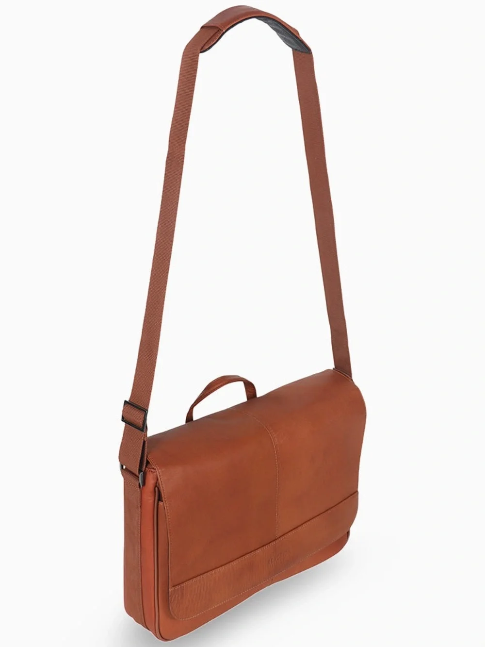 Kenneth Cole Reaction Tan Leather Flap Messenger Bag